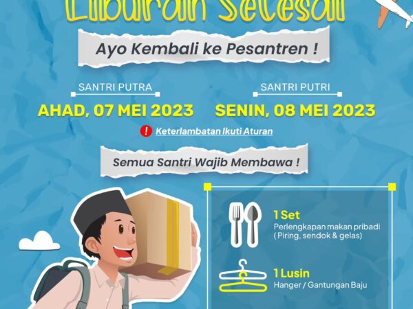 Jadwal Perpulangan Santri Pondok Pesantren Al Muhajirin 1444 H.