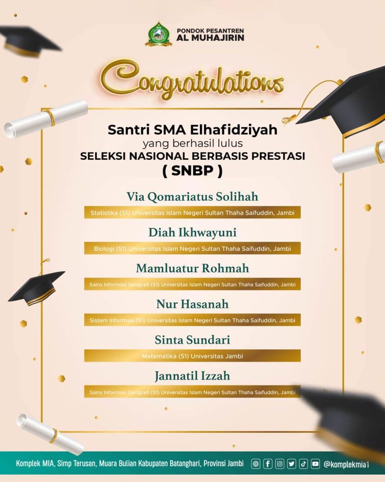 SANTRI SMA YANG BERHASIL LULUS SELEKSI SBNP
