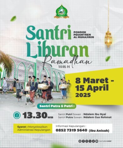 Pengumuman Libur Ramadhan Santri Pondok Pesantren Al Muhajirin 1446 H